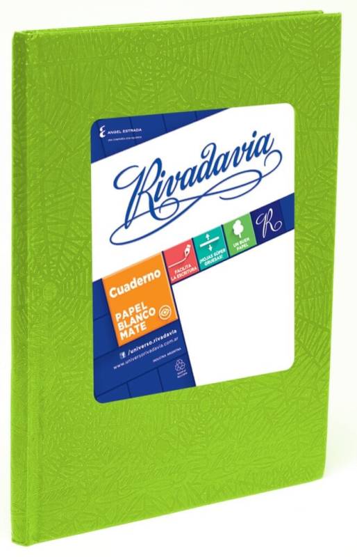 Cuaderno Rivadavia Abc 19X24 Forrado T/D 48 Hjs Rayado Verde Mza