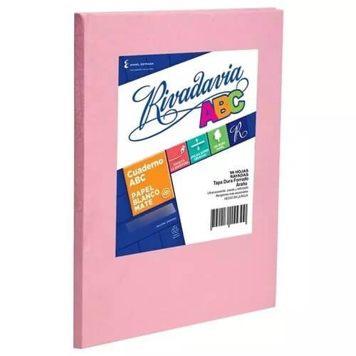 Cuaderno Rivadavia Abc 19X24 Forrado T/D 98 Hjs Rayado Rosa