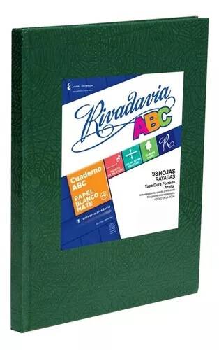 Cuaderno Rivadavia Abc 19X24 Forrado T/D 98 Hjs Cuadriculado Verde