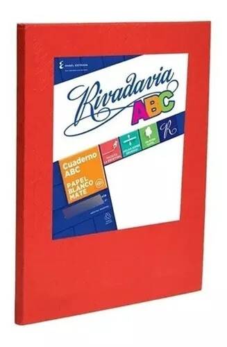 Cuaderno Rivadavia Abc 19X24 Forrado T/D 98 Hjs Cuadriculado Rojo