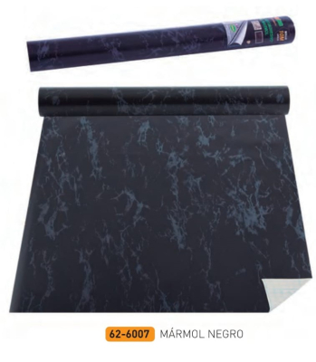Rollo Autoadhesivo Lama 45X10 Mts Marmol Negro 6007