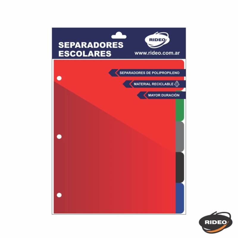 Separador De Materias Rideo Escolar C/Sobre 5 Posic 2003/4 Clasico