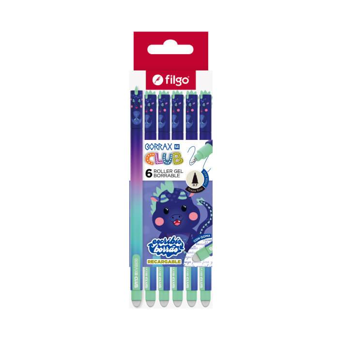 Lapicera Roller Filgo Borrax Se Club Dinosaurio Caja X 6 Un