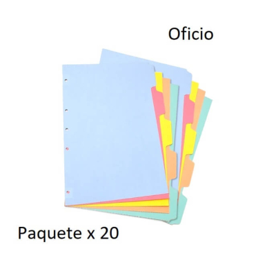 Separador Cartulina 5 Posiciones Oficio 