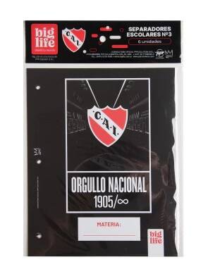 Separador De Materias Escolar X 6 Hjs Big Life Independiente