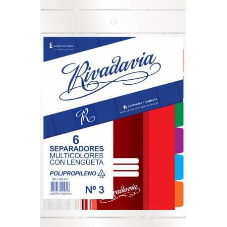 Separador De Materias Rivadavia A4 Troquelado 6 Hjs