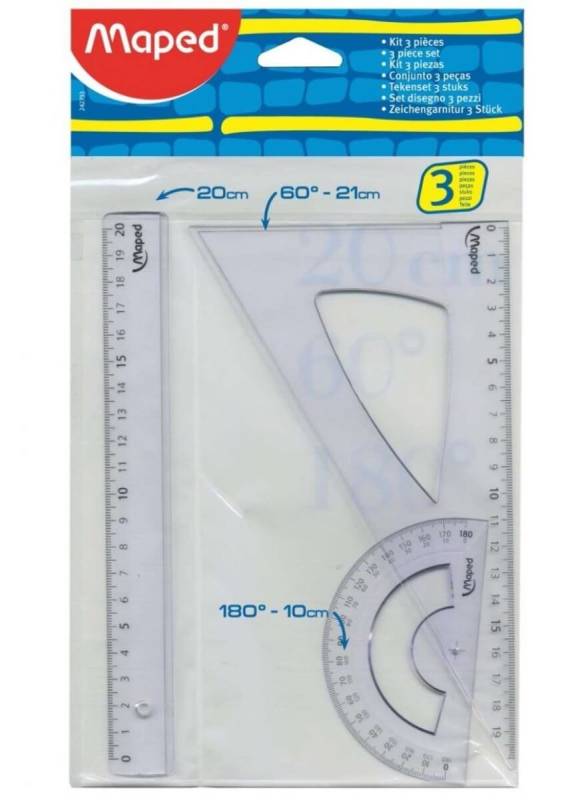 Set De Geometría Maped 3 Piezas 20 Cm