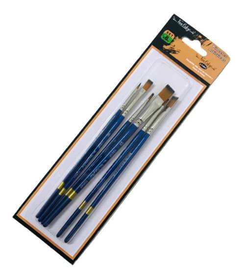 Pincel Van Orley Sintetico Chato 1001F Blister X 6 Unid
