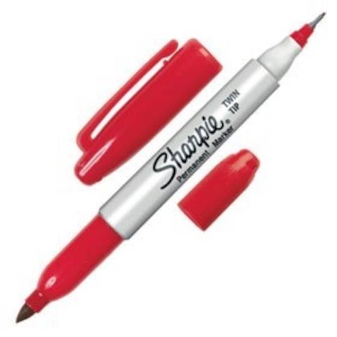 Marcador Doble Punta Sharpie Rojo