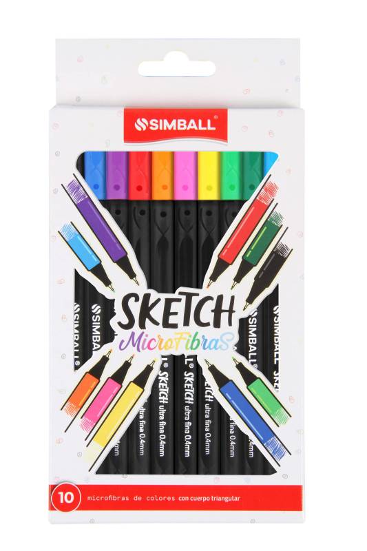 Microfibra Simball Sketch 0.4Mm Estuche X 10 Surtido