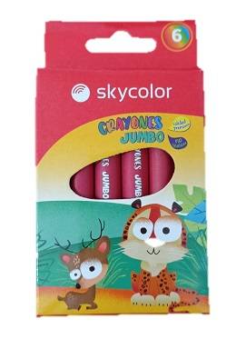 Crayones Skycolor Jumbo X 6 Cortos  Jj104309-6
