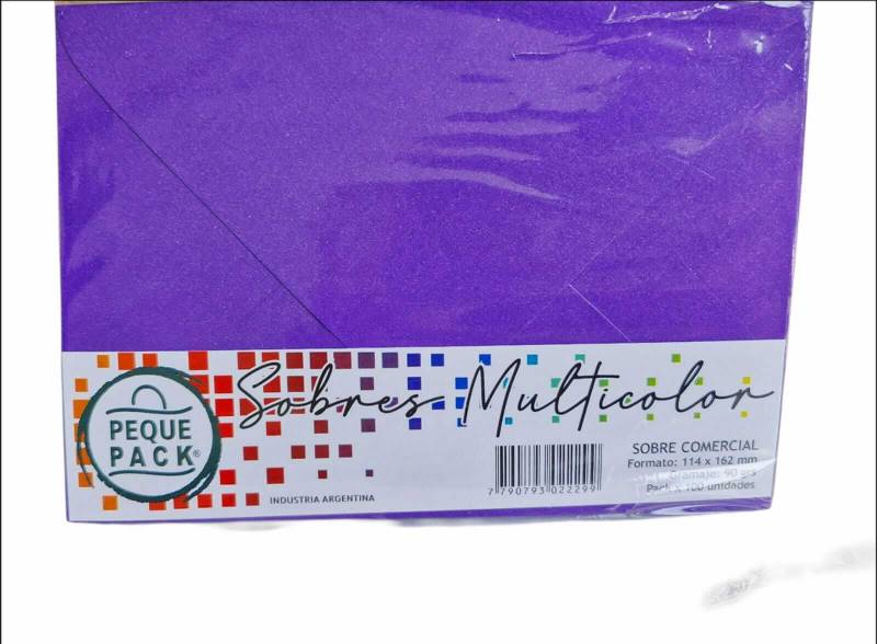 Sobre Comercial 114X162Mm 90G Color Paq X 100 Un Violeta
