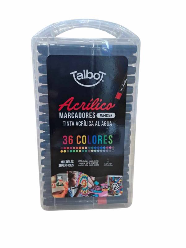 Marcadores Talbot Acrílico Estuche X 36 Colores