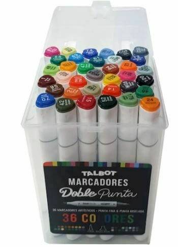 Marcadores Talbot Doble Punta Estuche X 36 Colores