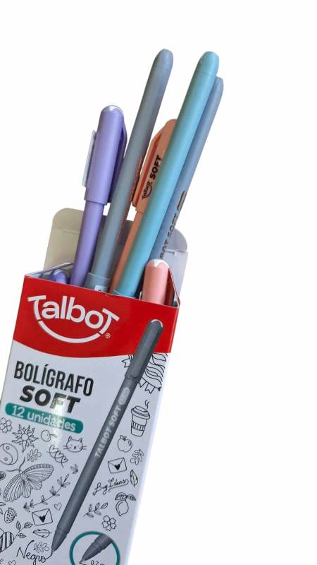 Boligrafo Talbot Soft 0.7Mm Negro Caja X 12 Un