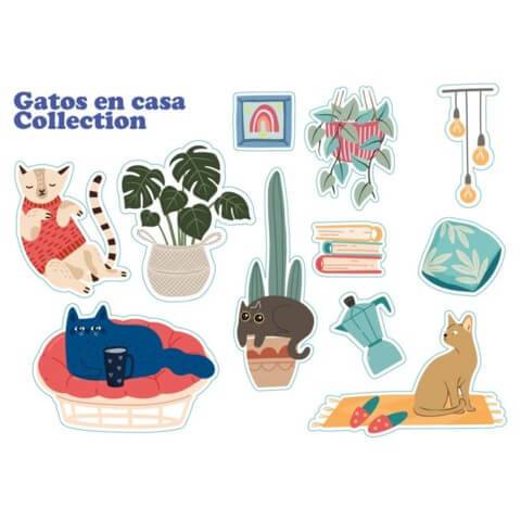 Stickers Talbot Sobre X 22 Un Gatos Casa 5466