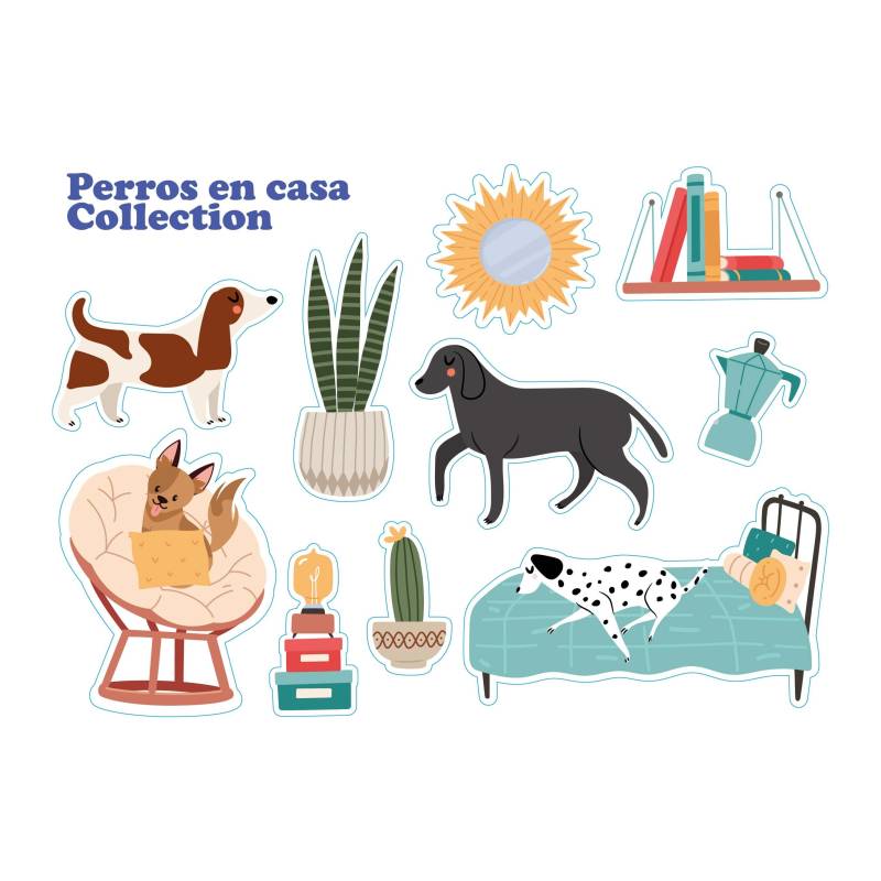 Stickers Talbot Sobre X 20 Un Perros Casa 5460