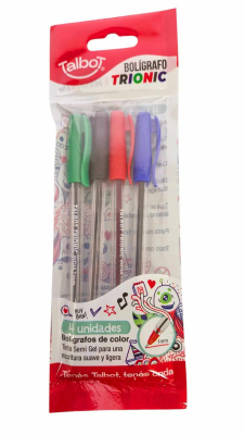 Boligrafo Talbot Trionic 1Mm X 4 Colores Clasicos