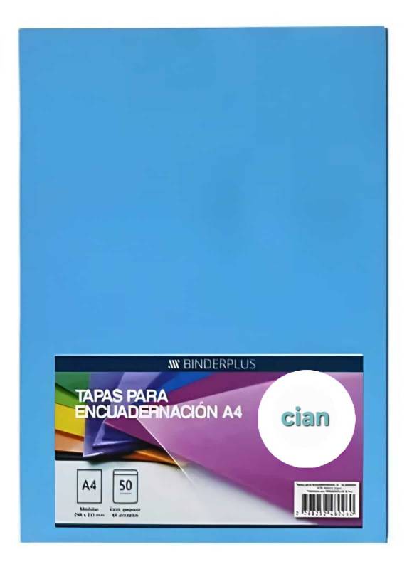 Tapa P/Encuadernación Pvc A4 Paq X 50 Unid Cian
