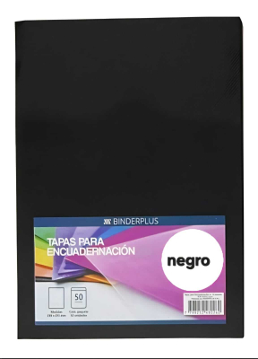 Tapa P/Encuadernación Pvc A4 Paq X 50 Unid Negro