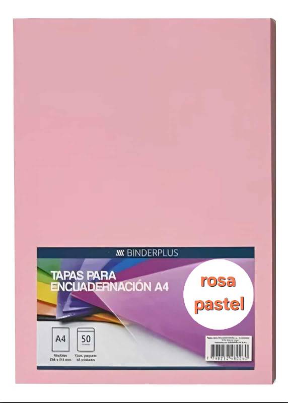 Tapa P/Encuadernación Pvc A4 Paq X 50 Unid Rosa Pastel
