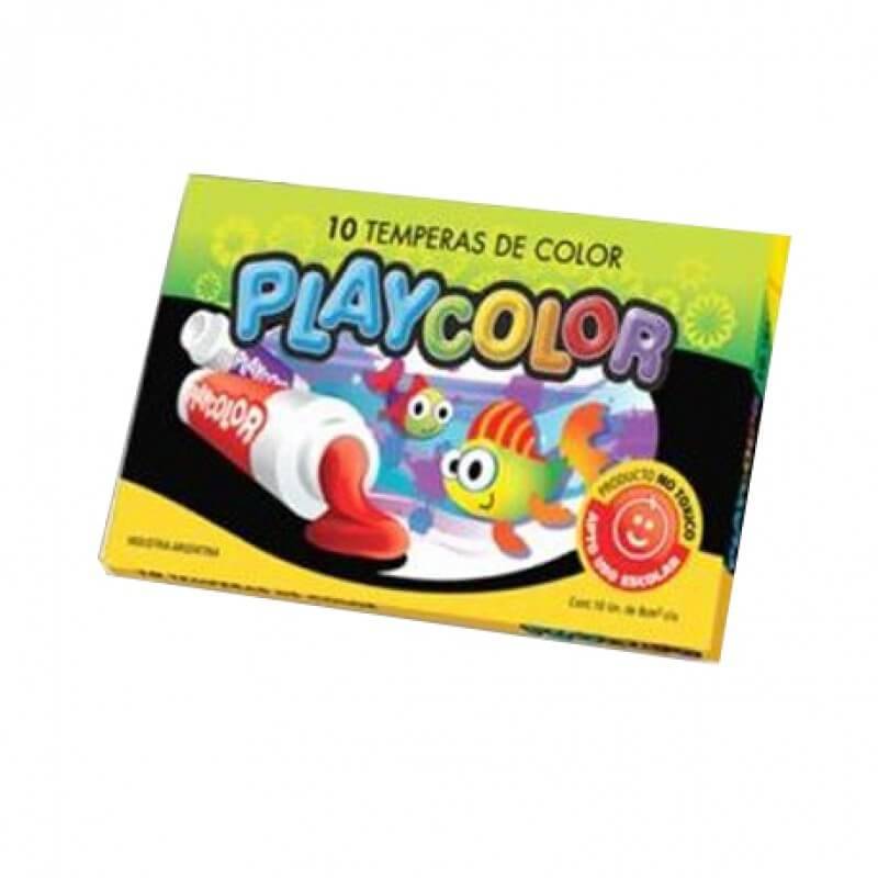 Témpera Escolar Playcolor Caja 8 Ml X 10 Unid Surtido