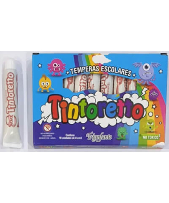 Témpera Escolar Tintoretto Caja 8 Ml X 10 Unid Marron