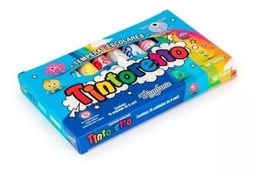 Témpera Escolar Tintoretto Caja 8 Ml X 10 Unid Negro