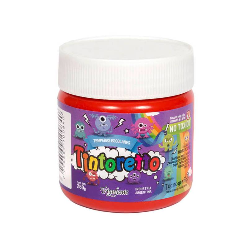Témpera En Pote X 250 Ml Color Rojo Tintoretto