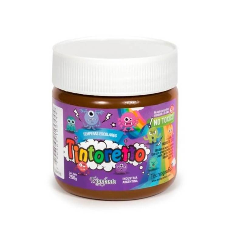 Témpera En Pote X 250 Ml Color Marrón Tintoretto