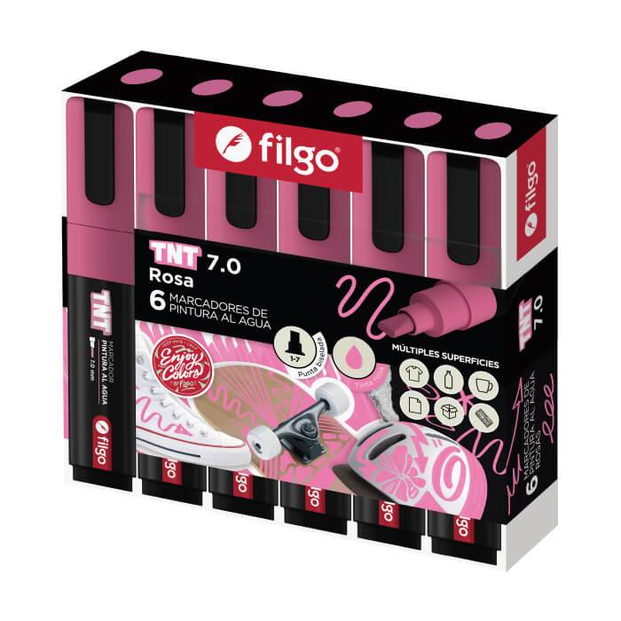 Marcadores Filgo Tnt 7.0 Al Agua Estuche X 6 Rosa