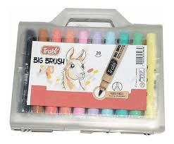 Marcadores Trabi Big Brush Valija X 20 Colores Punto Pincel
