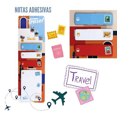 Set De Banderitas Y Notas Adhesivas Wero We2071 Travel